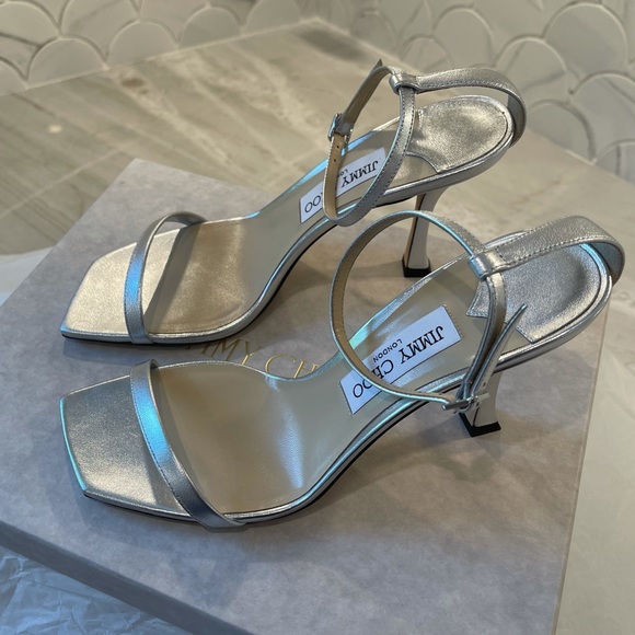 Jimmy Choo Shoes - Jimmy Choo Silver strap sandal heels